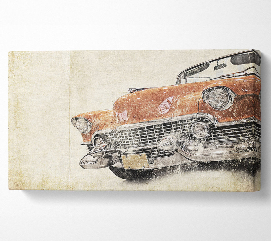  A Canvas Print of American Muscle Car Watercolour Canvas Print
