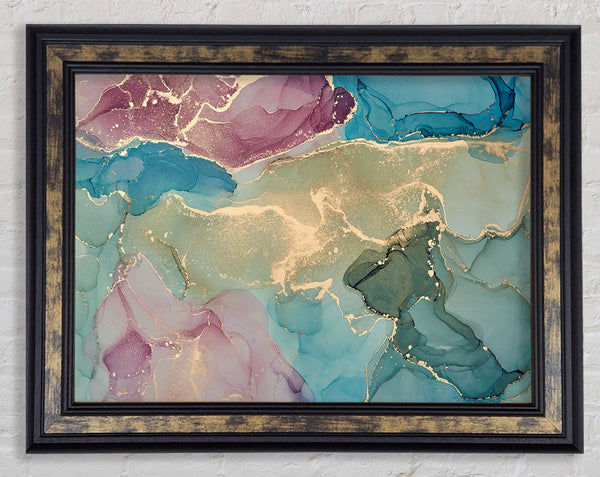 Deep Blue Glitter Framed Print
