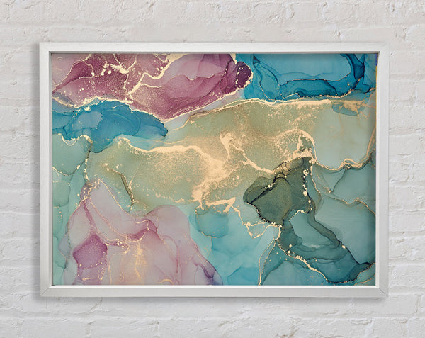 Deep Blue Glitter Framed Print