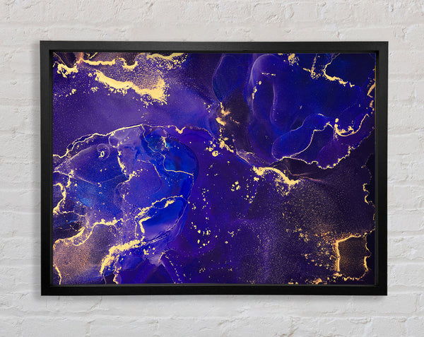 Royal Blue Glitter Framed Print