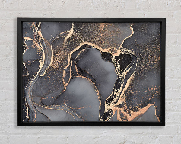 The Dark Grey Darkness Glitter Framed Print
