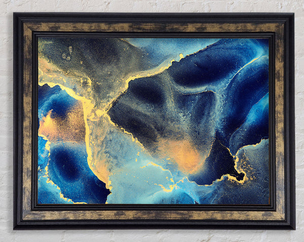 The Flow Of The Universe Glitter Framed Print
