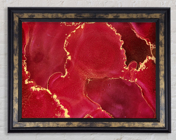 Supreme Red Glitter Framed Print