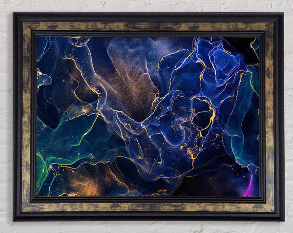 Deep Ocean World Glitter Framed Print
