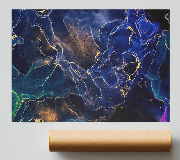 Deep Ocean World Glitter Giclee Print