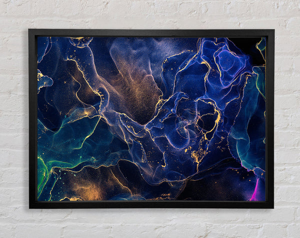 Deep Ocean World Glitter Framed Print