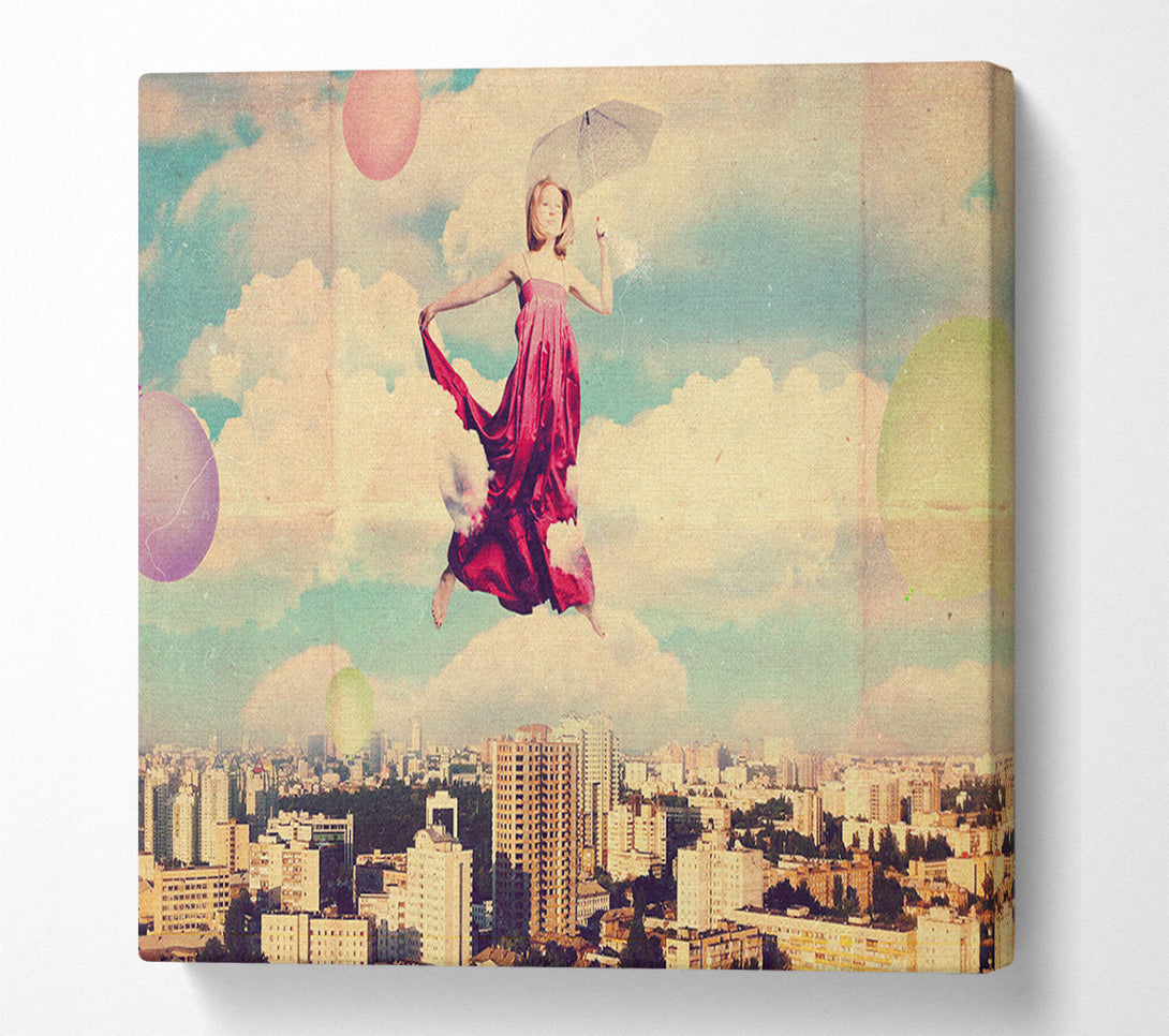  A Canvas Print of The Lady Umbrella Canvas Print