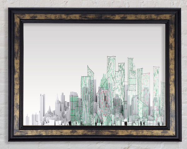 The City Sketch Art Framed Print