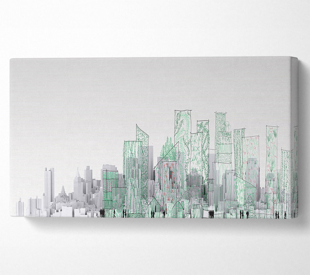  A Canvas Print of The City Sketch Art Canvas Print