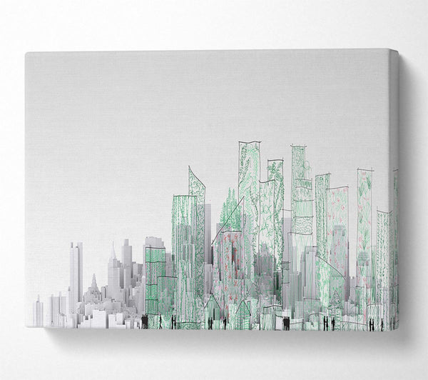  A Canvas Print of The City Sketch Art Canvas Print
