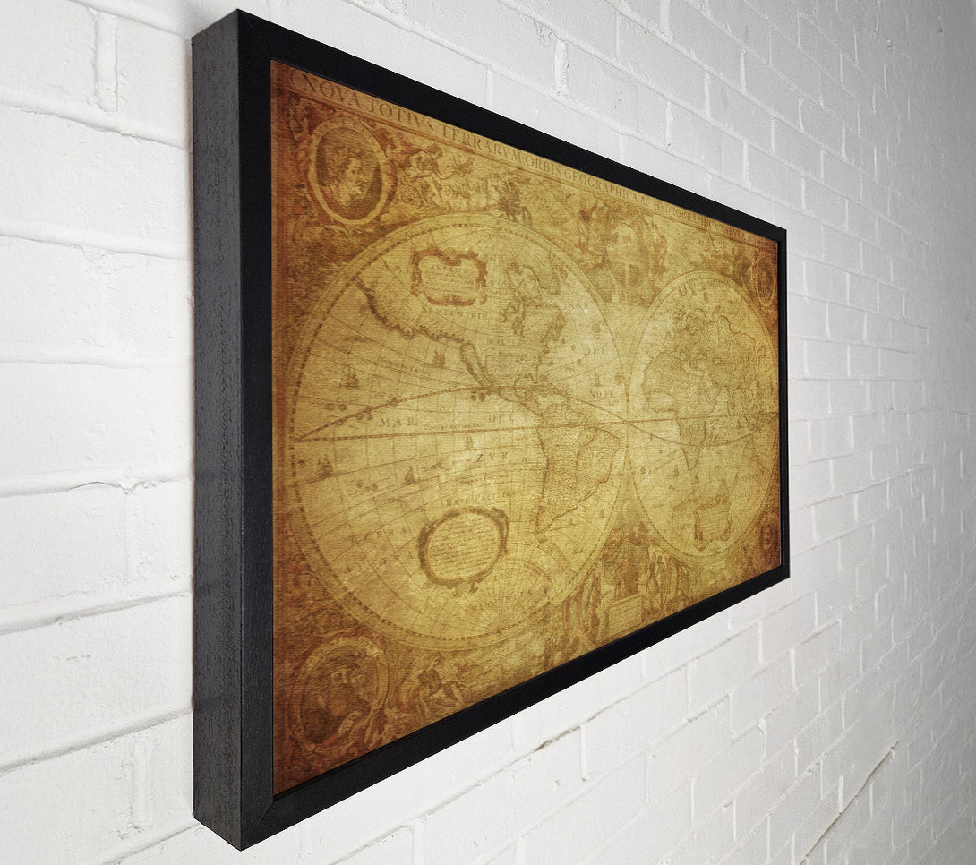  A Canvas Print of The Map Of The World Vintage Canvas Print