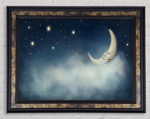 The Slumber Moon Clouds Framed Print