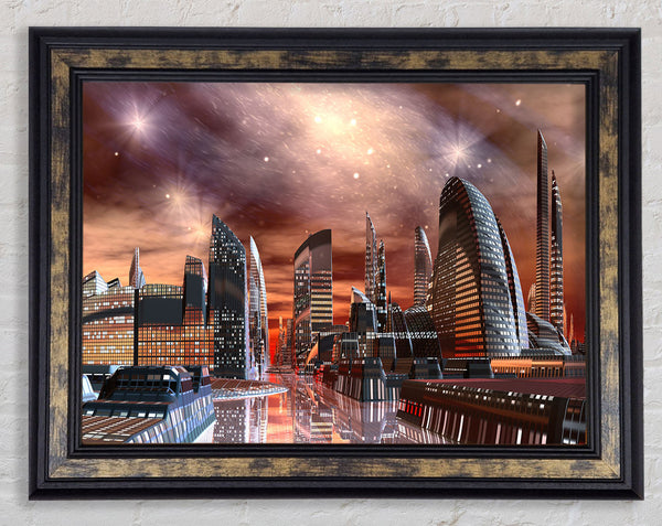 The Future City Of The World Framed Print