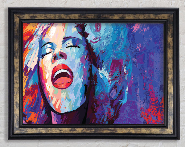 Woman Face Laugh Framed Print