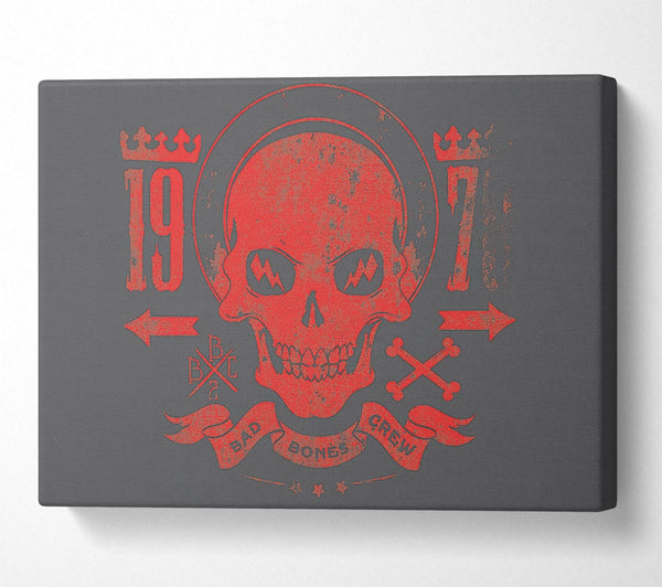  A Canvas Print of Retro Skull Red Canvas Wall Art