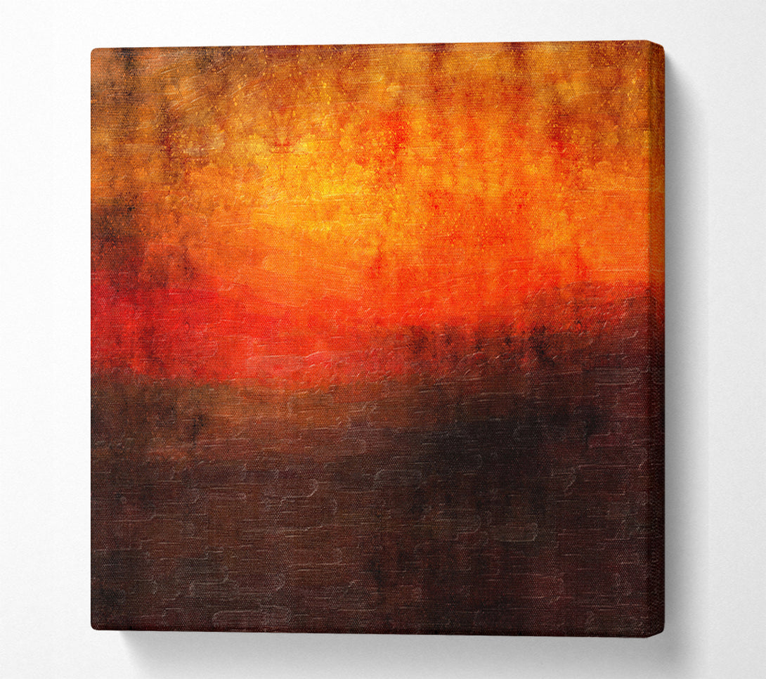  A Canvas Print of Orange Burns Black To Red Canvas Print