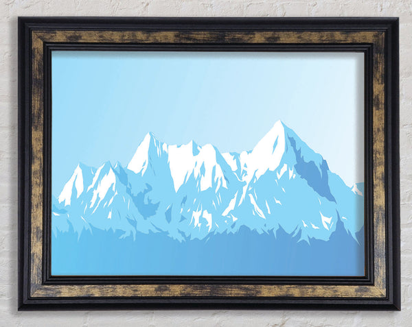 The Blue Mountain Snow Framed Print