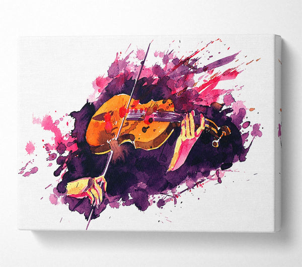  A Canvas Print of Playing The Violin Splatter Canvas Print