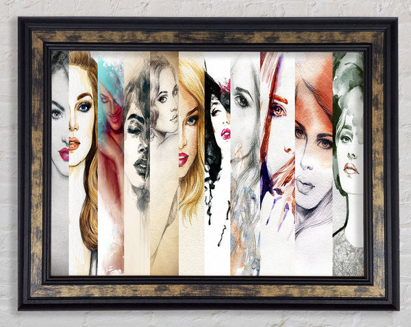 Womens Fashion Watercolour Framed Print