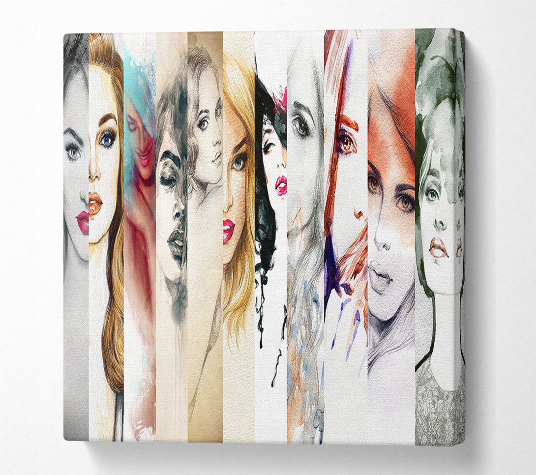  A Canvas Print of Womens Fashion Watercolour Canvas Print