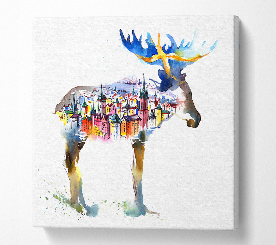  A Canvas Print of The Moose Town Canvas Art