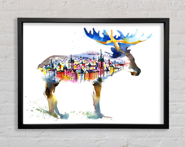 The Moose Town Framed Print