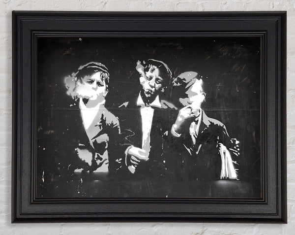 Children Smoking Framed Print