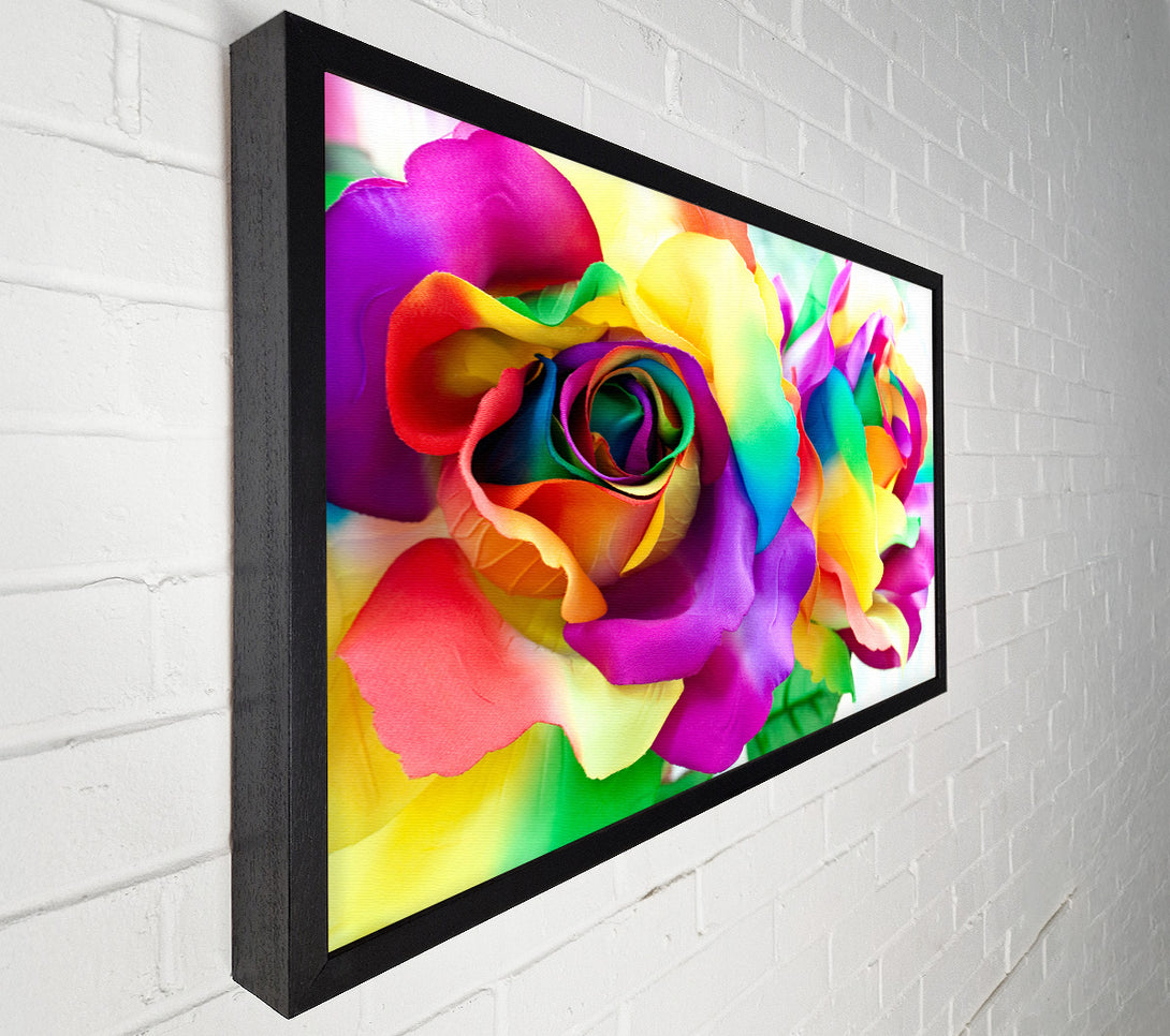  A Canvas Print of Multi Coloured Roses Close Canvas Art