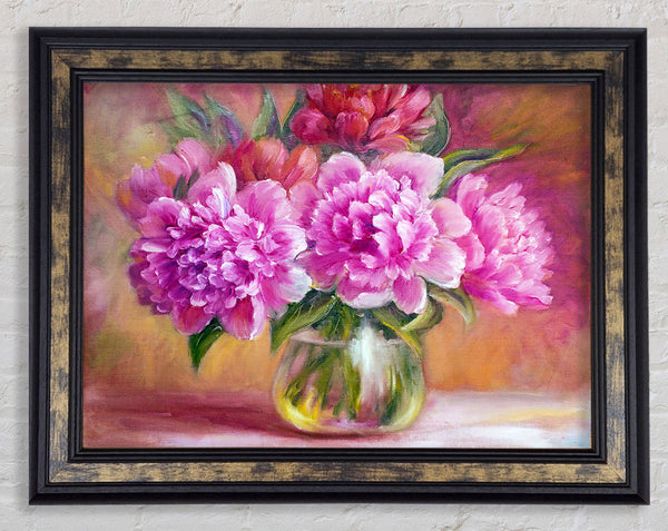 The Pink Blossom Vase Of Flowers Beauty Framed Print