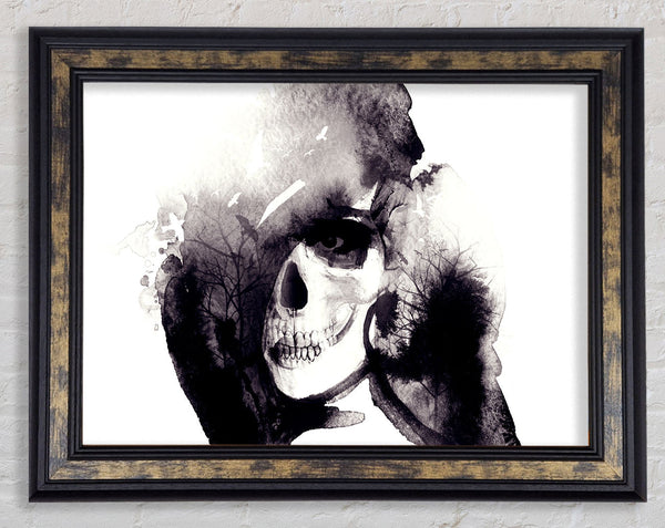 The Water Splash Skull Framed Print