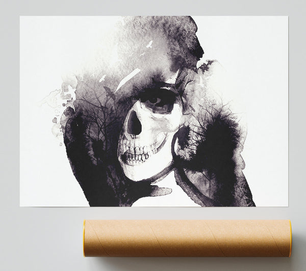 The Water Splash Skull Print