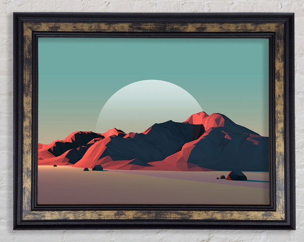 The Moon Over The Canyon Framed Print