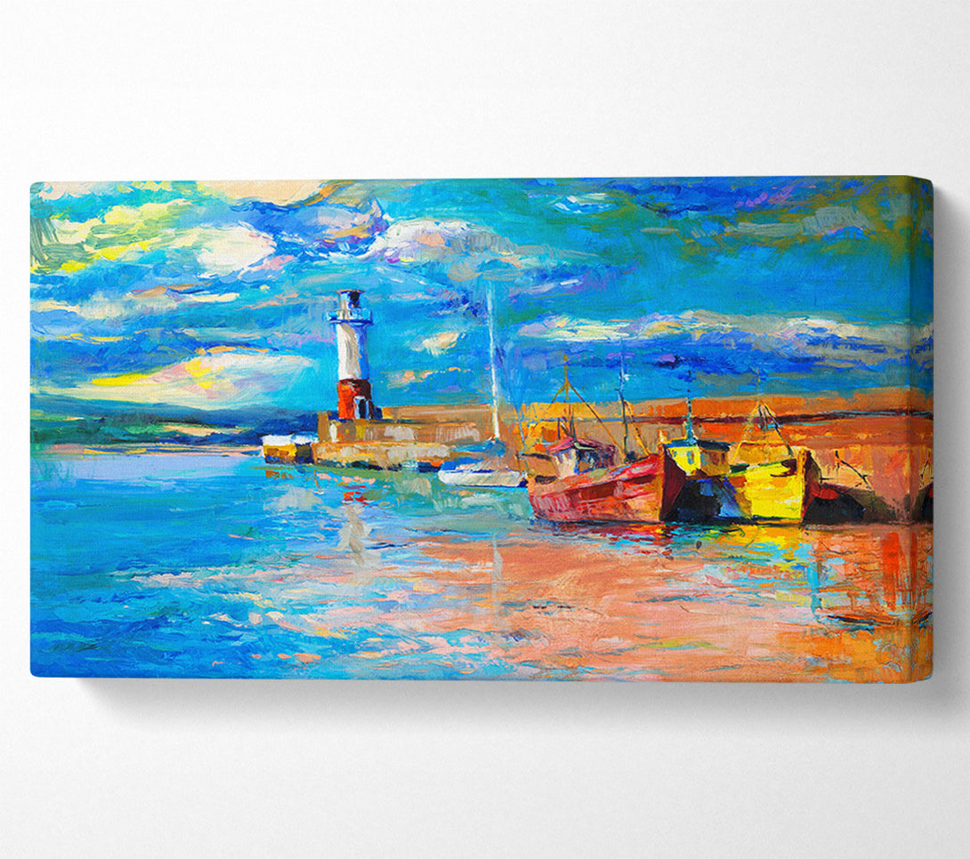  A Canvas Print of The Lighthouse Coastal Town Canvas Print