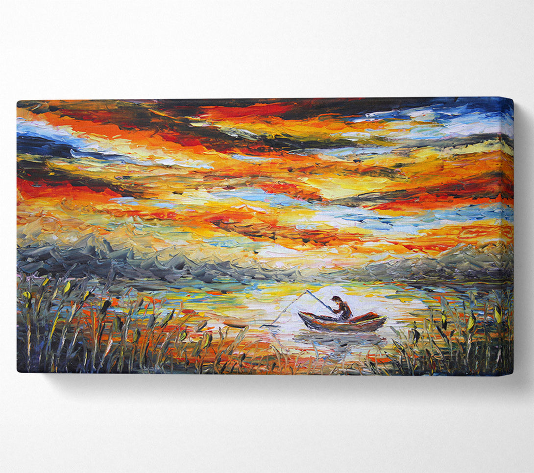  A Canvas Print of Fishing Under The Applejack Sky Canvas Print