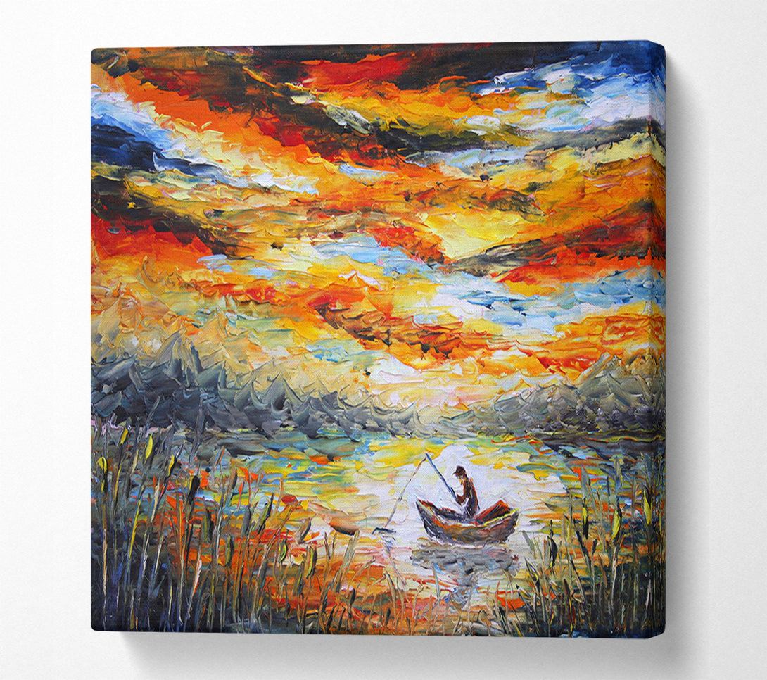  A Canvas Print of Fishing Under The Applejack Sky Canvas Print