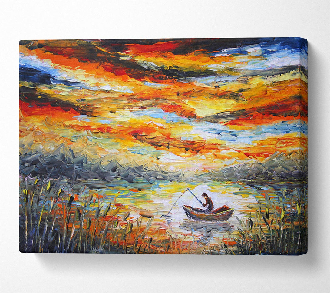  A Canvas Print of Fishing Under The Applejack Sky Canvas Print