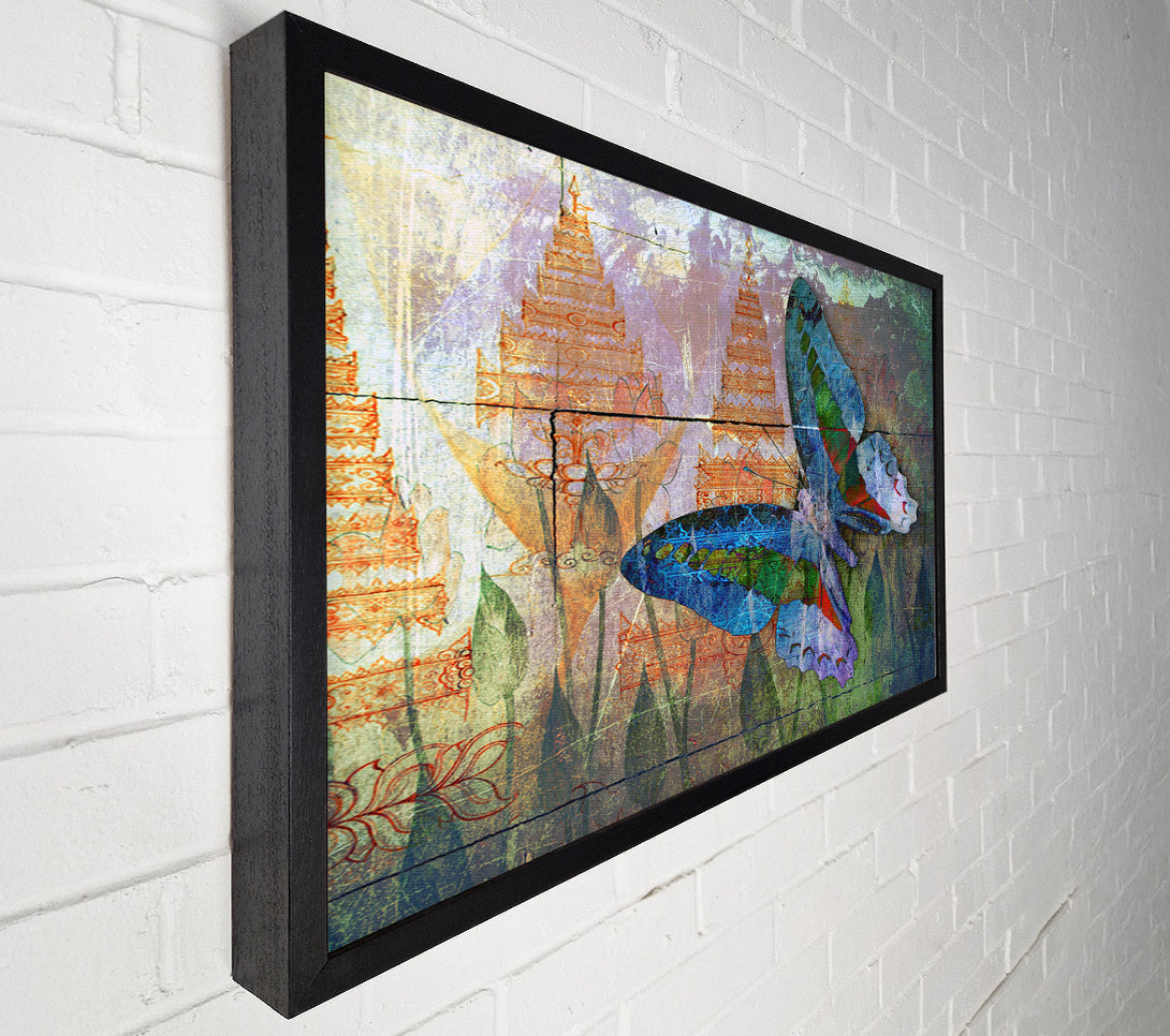 A Canvas Print of The Vivid Butterfly Grunge Canvas Art