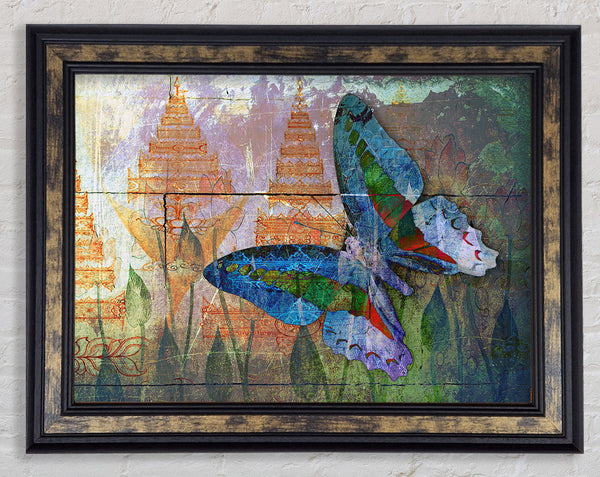 The Vivid Butterfly Grunge Framed Print
