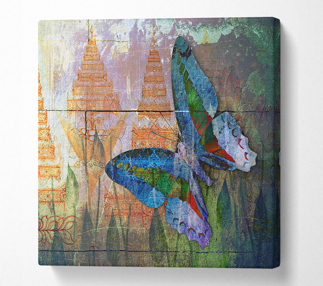  A Canvas Print of The Vivid Butterfly Grunge Canvas Art