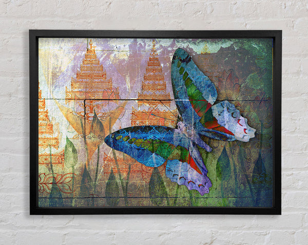 The Vivid Butterfly Grunge Framed Print