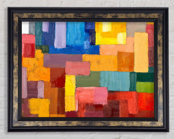 Patchwork Colours Mix Framed Print