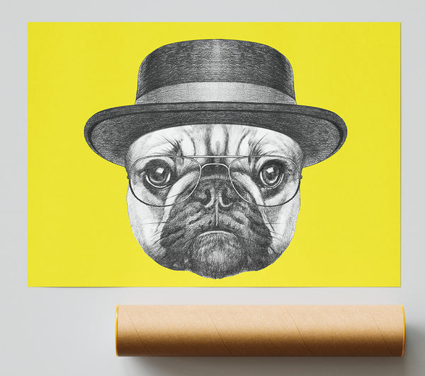 The Pug With A Hat Giclee Print