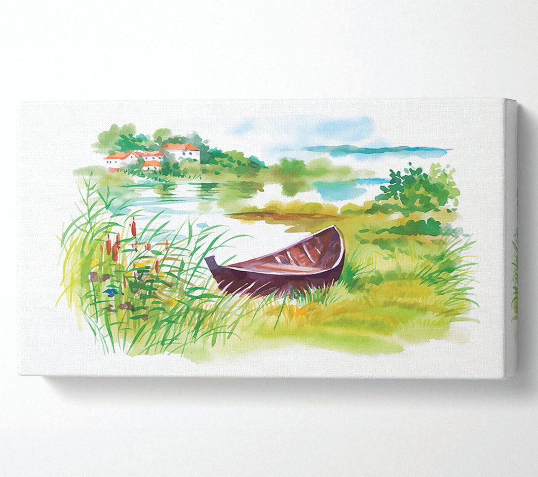  A Canvas Print of Banked On The River'S Edge Canvas Print