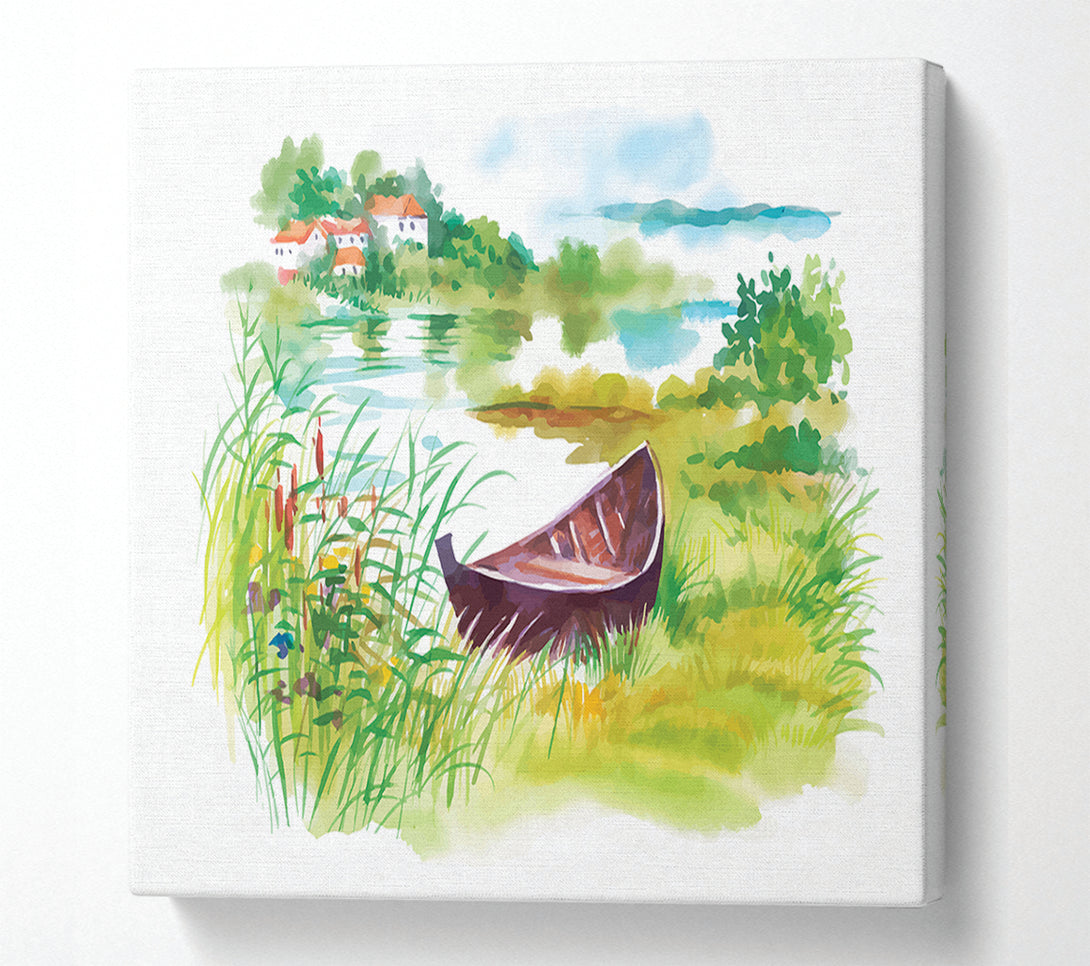  A Canvas Print of Banked On The River'S Edge Canvas Print