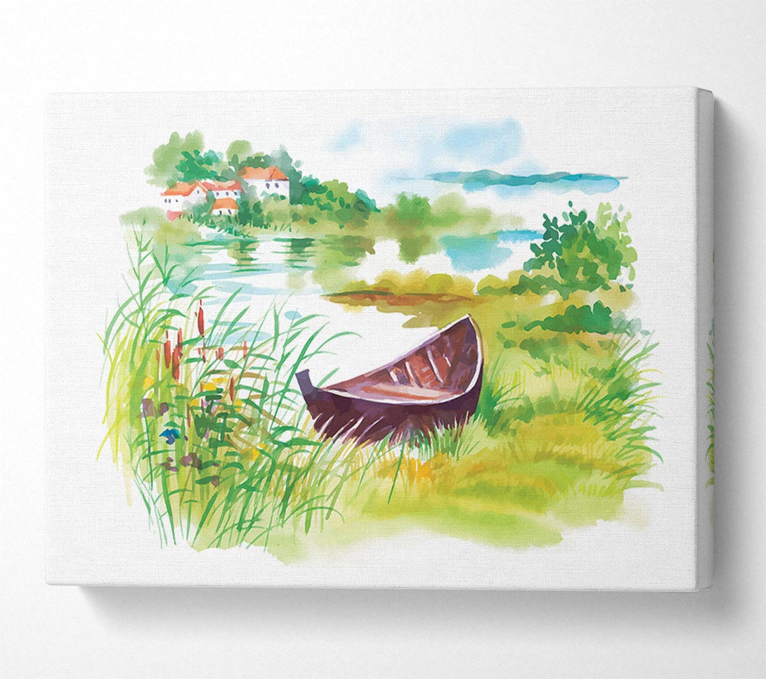  A Canvas Print of Banked On The River'S Edge Canvas Print
