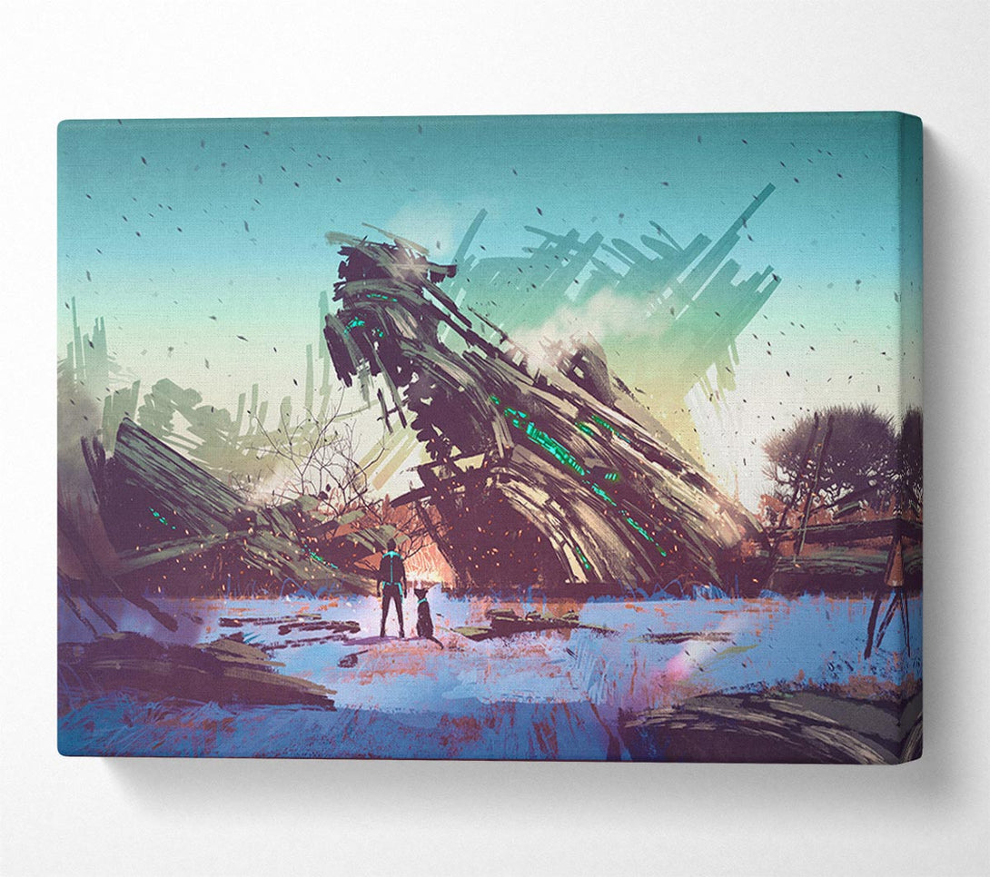  A Canvas Print of A Huge Ship Wreck Canvas Print