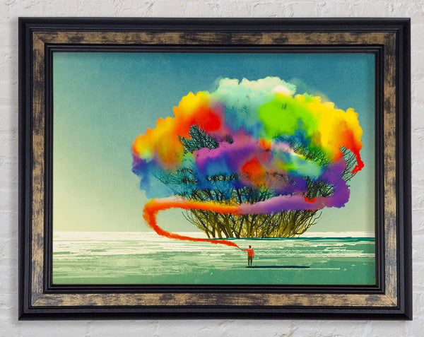 Trees Rainbow Cloud Framed Print