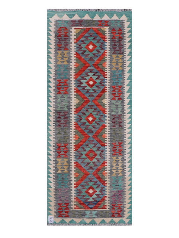 Maimana Afghanistan Kilim Rug - 187 x73 cm