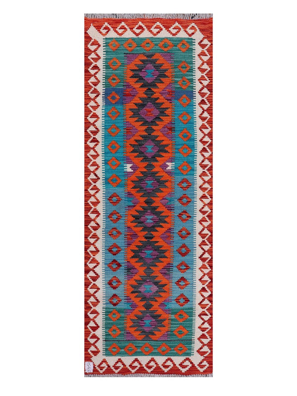 Maimana Afghanistan Kilim Rug - 195 x69 cm