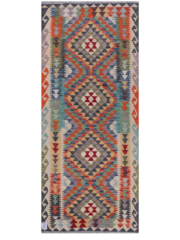 Maimana Afghanistan Kilim Rug - 188 x79 cm
